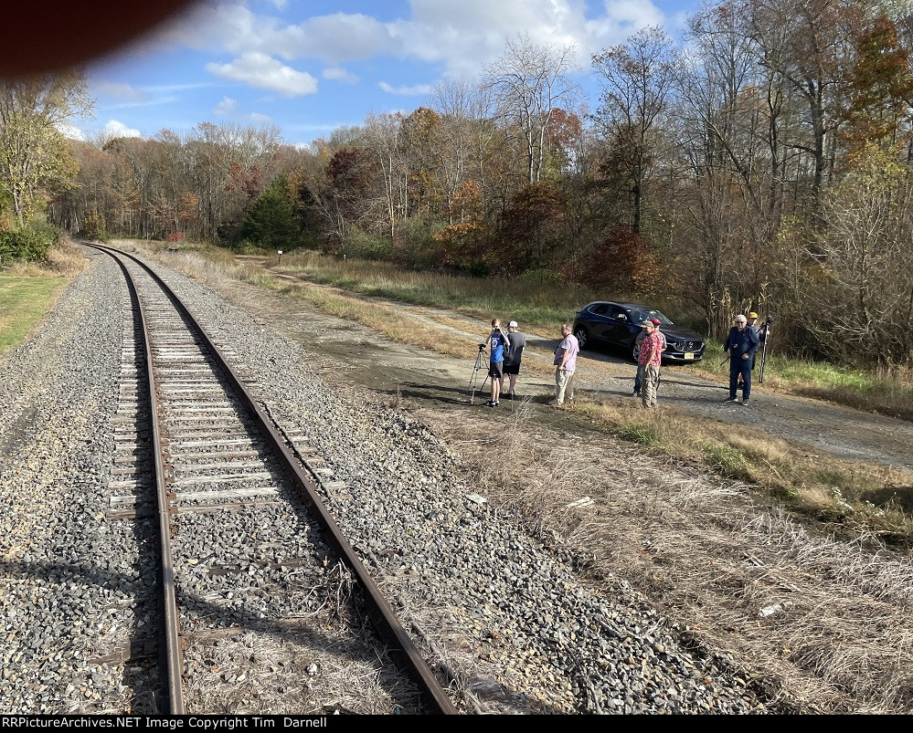 Railfans recording the trip